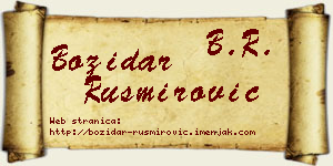 Božidar Rusmirović vizit kartica
